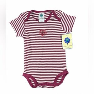 NWT CREATIVE KNITWEAR Baby Texas A&M Lego Embroidered Onesie - 12M